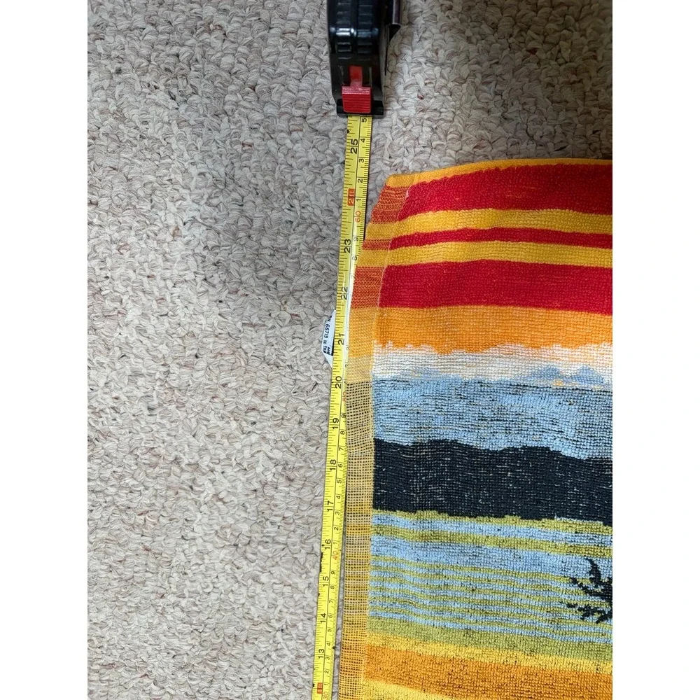 Vtg 80s Red/Yellow/Black WIND-SURFING BEACH TOWEL Summer Ocean Pool Gym